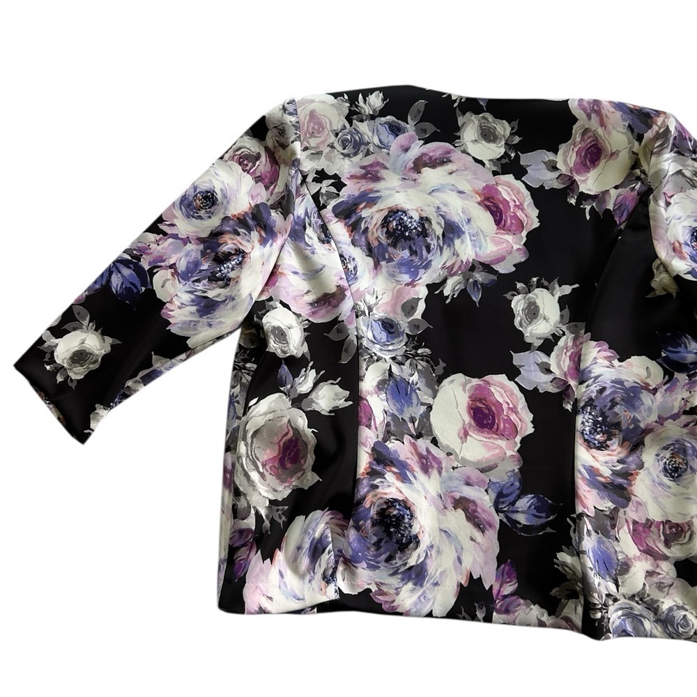 Alex Evenings Plus Size 3/4 Sleeve Purple Black Floral Tank & Jacket Set Size XL - Picture 12 of 14